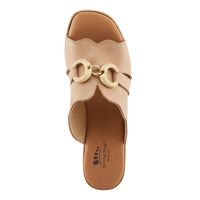 Thumbnail for  Comfortable Spring Step Modica Sandals in tan leather with 2-inch heels
