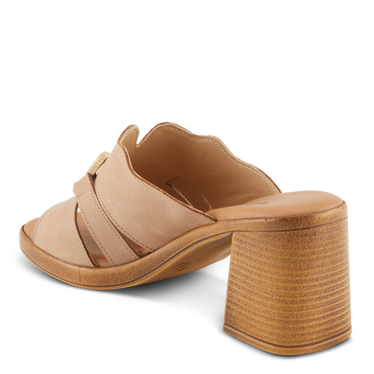  Chic Spring Step Modica Sandals in brown leather with wedge heel