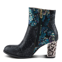 Thumbnail for Pair of hand-painted leather L'Artiste Monet boots with vibrant floral design