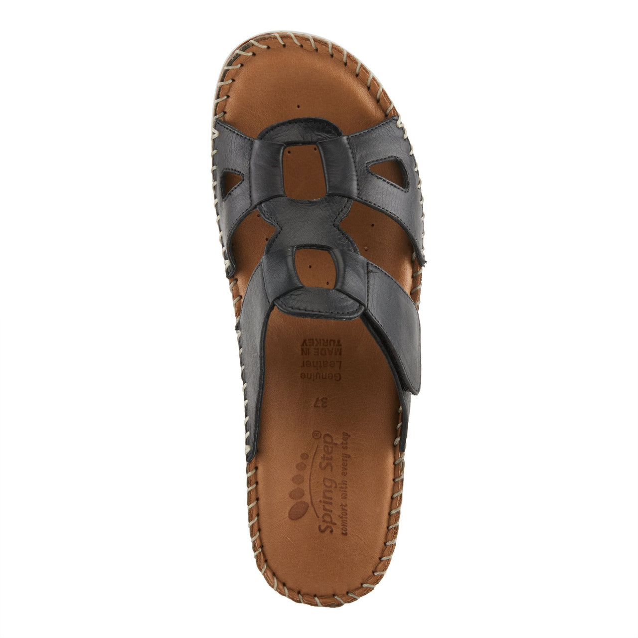  Spring Step Montera Sandals in Turquoise with Embossed Design and Adjustable Straps