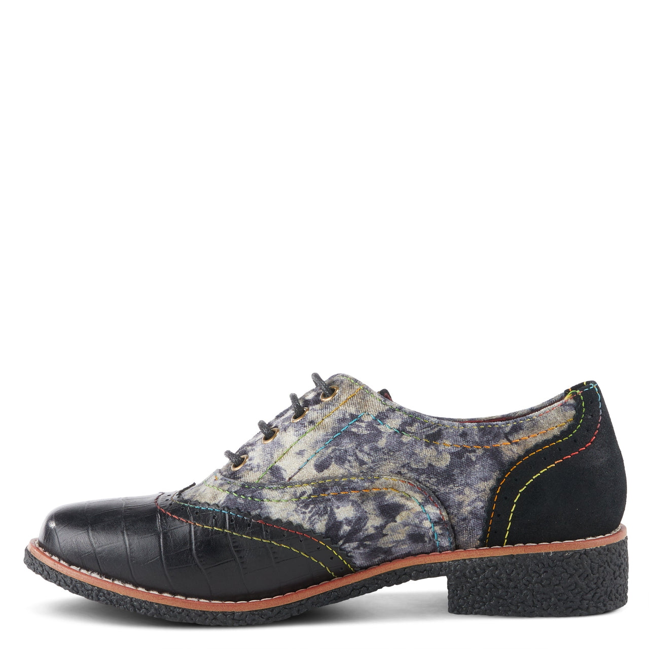 Buy L'Artiste Muggiasti-Viv Women’S Leather Floral Velvet Shoes - Oxford from Don’t Panic Shoes | Best Prices & Fast Shipping