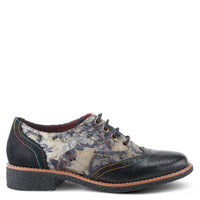 Thumbnail for Buy L'Artiste Muggiasti-Viv Women’S Leather Floral Velvet Shoes - Oxford from Don’t Panic Shoes | Best Prices & Fast Shipping