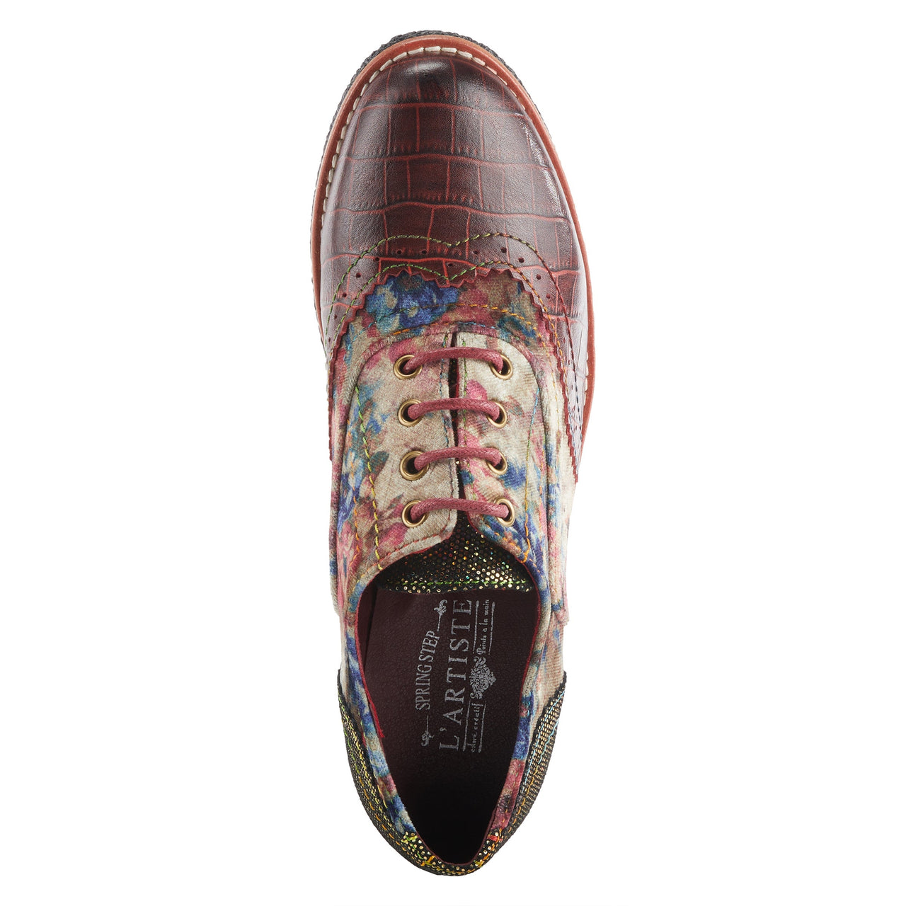 Buy L'Artiste Muggiasti-Viv Women’S Leather Floral Velvet Shoes - Oxford from Don’t Panic Shoes | Best Prices & Fast Shipping