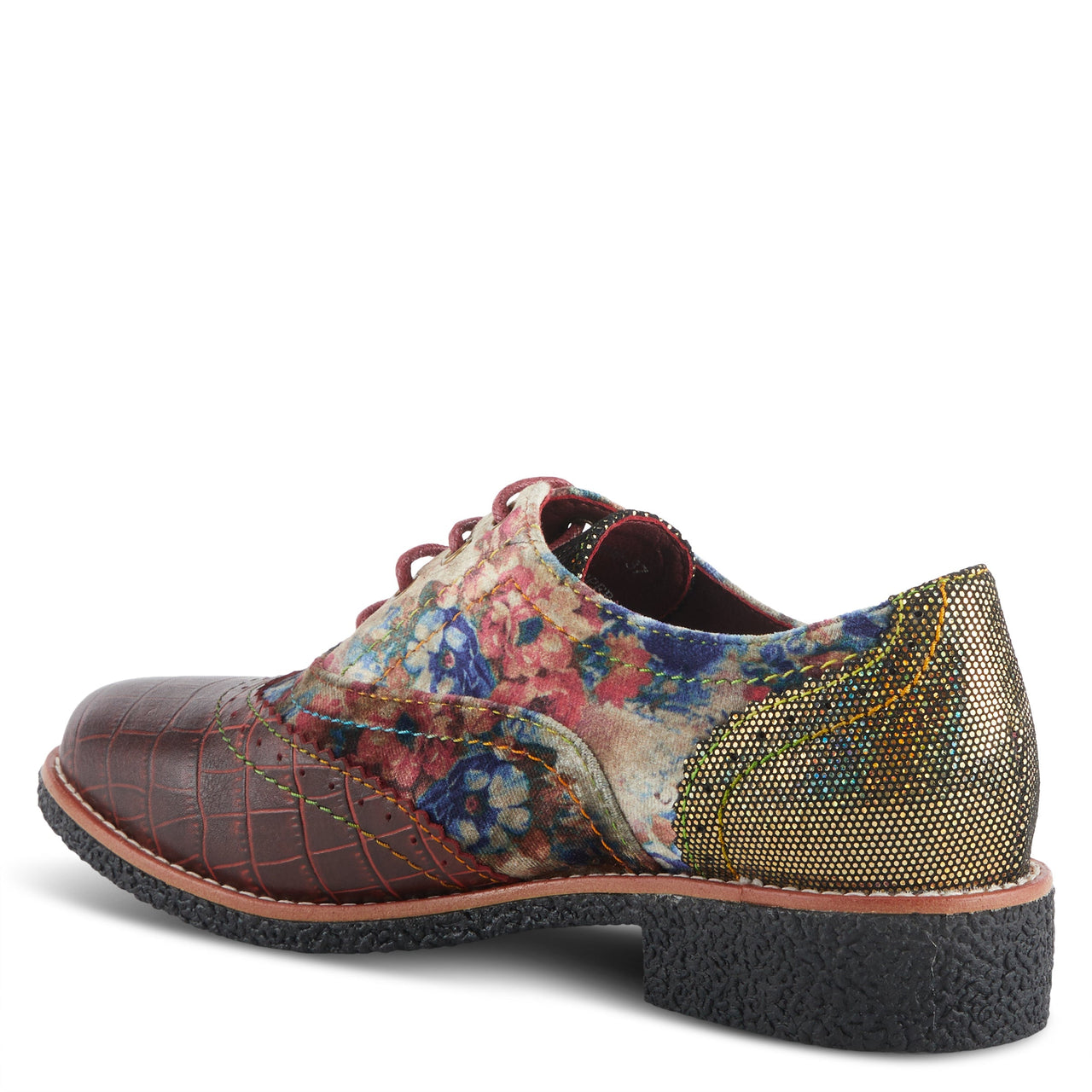 Buy L'Artiste Muggiasti-Viv Women’S Leather Floral Velvet Shoes - Oxford from Don’t Panic Shoes | Best Prices & Fast Shipping