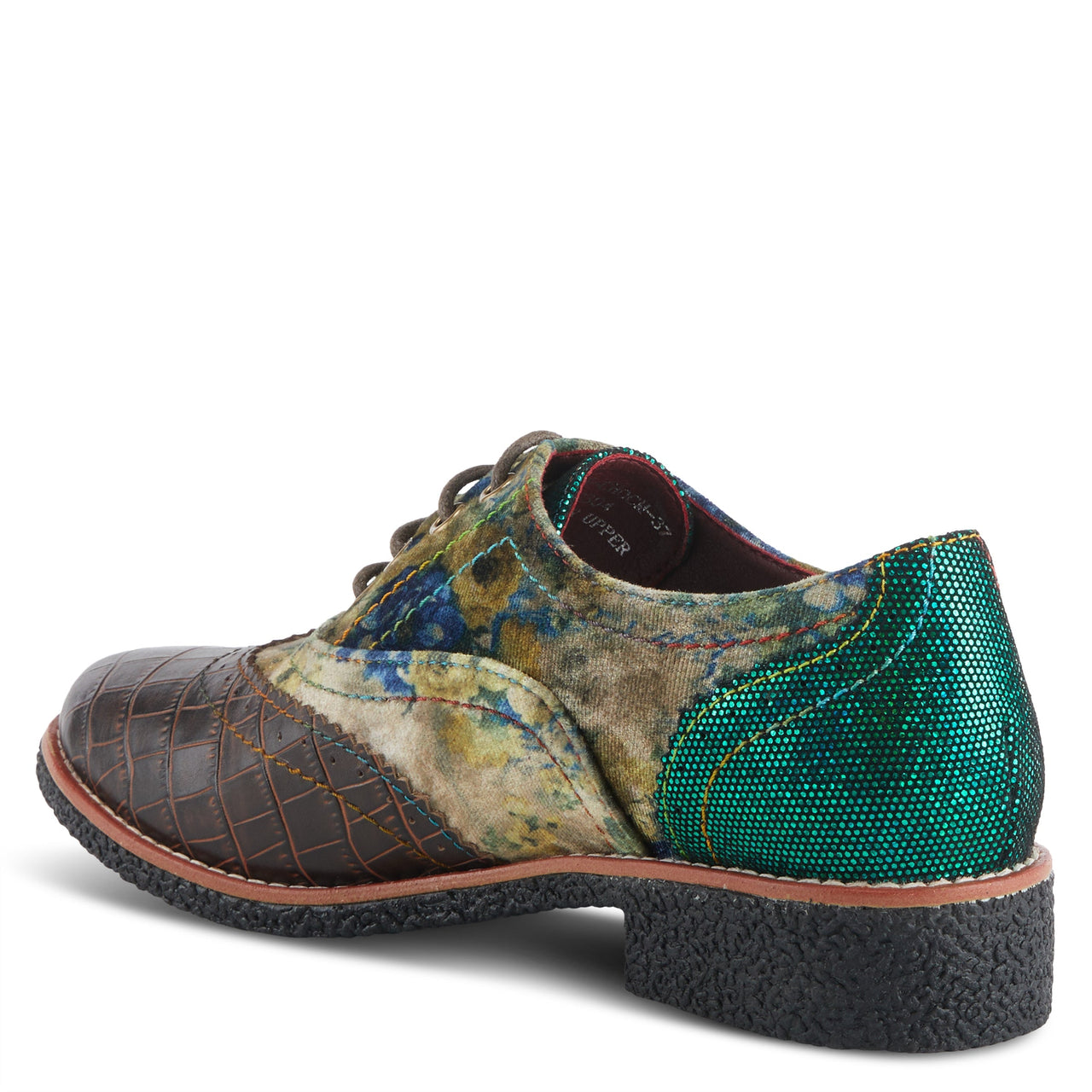 Buy L'Artiste Muggiasti-Viv Women’S Leather Floral Velvet Shoes - Oxford from Don’t Panic Shoes | Best Prices & Fast Shipping