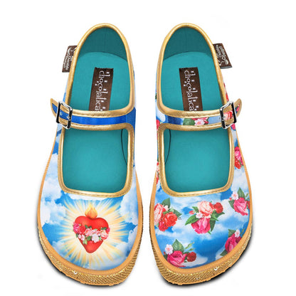 Chocolaticas Sacred Heart Women’s Fabric Mary Jane Platform