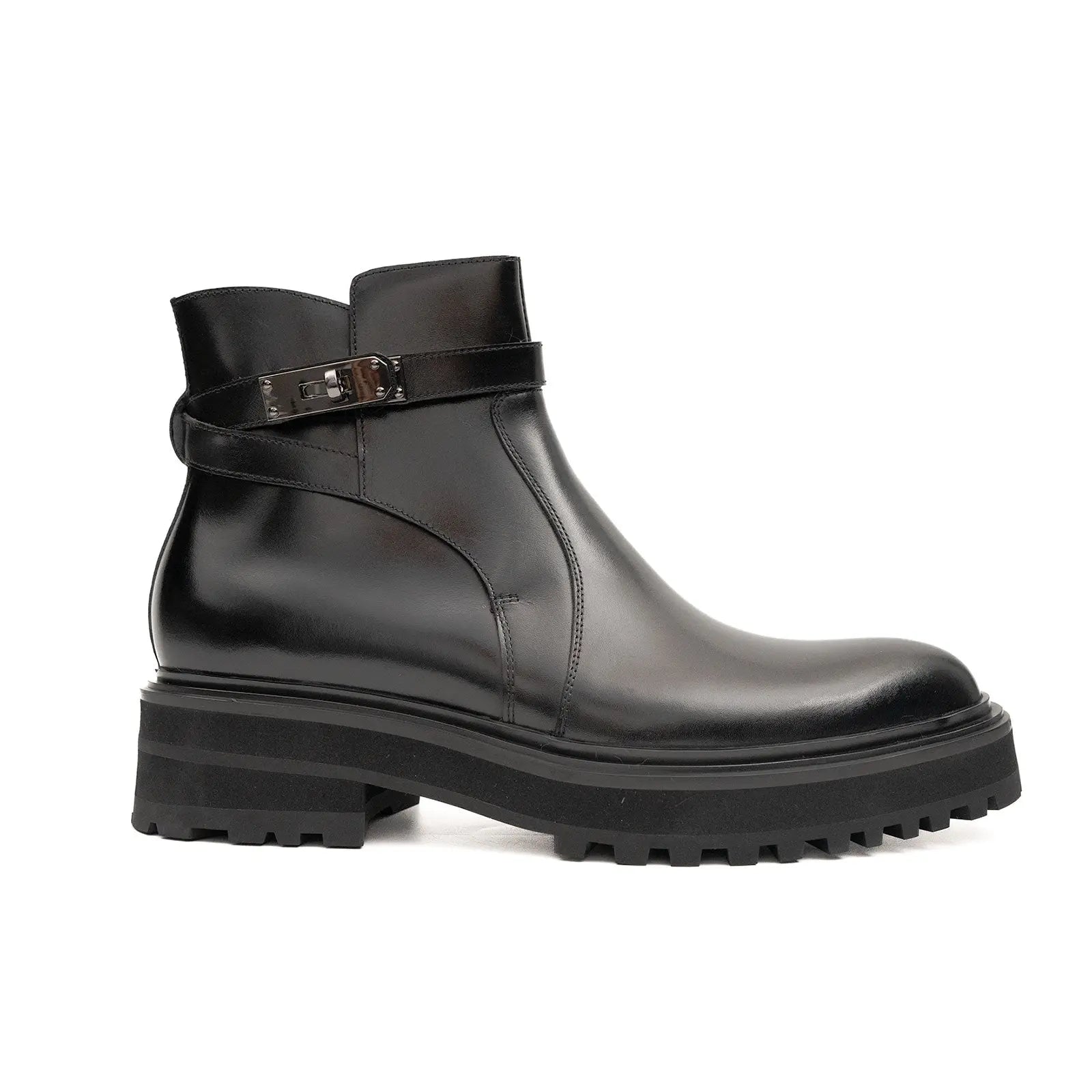Buckled Chelsea Boots Premium Men's Calfskin Black
