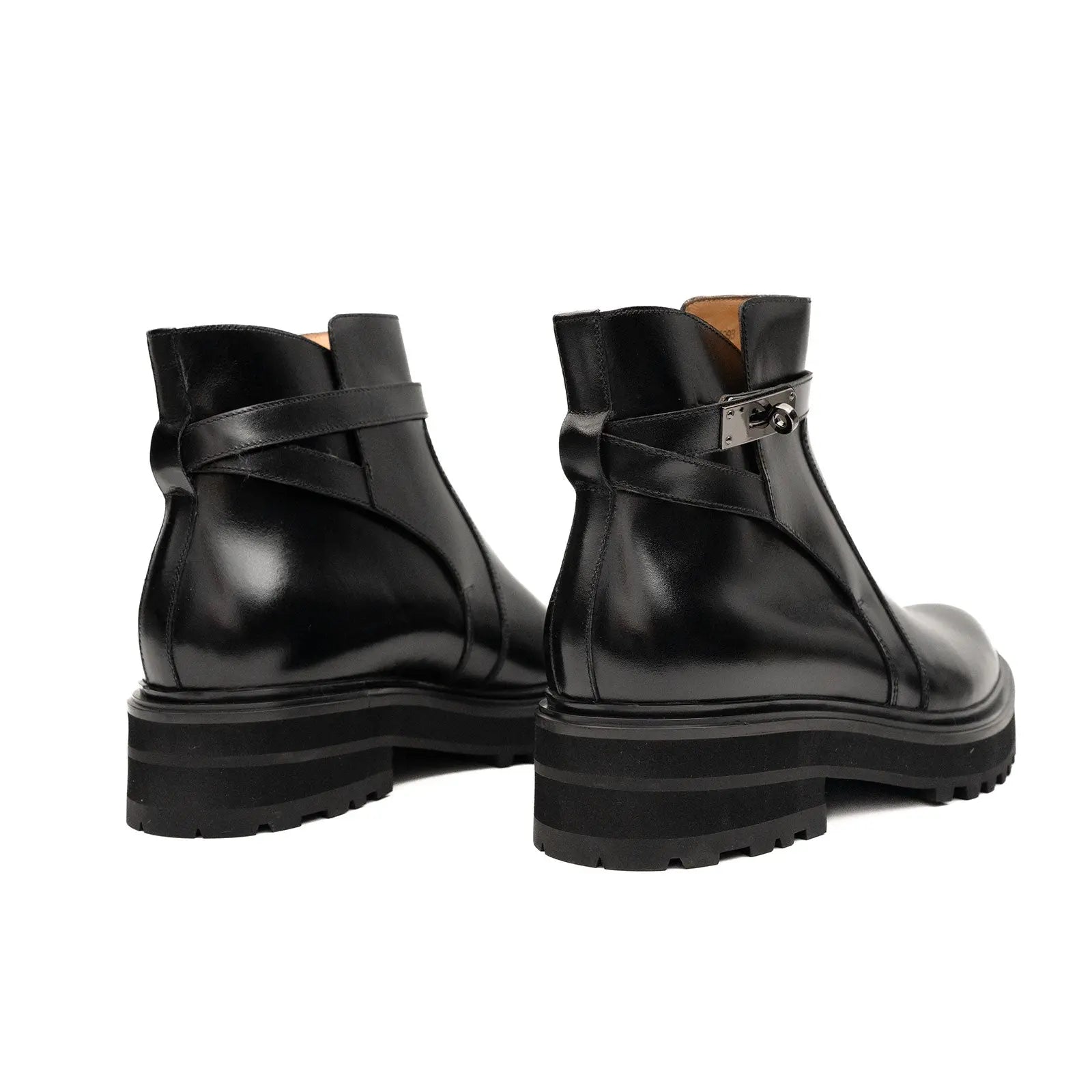 Buckled Chelsea Boots Premium Men's Calfskin Black