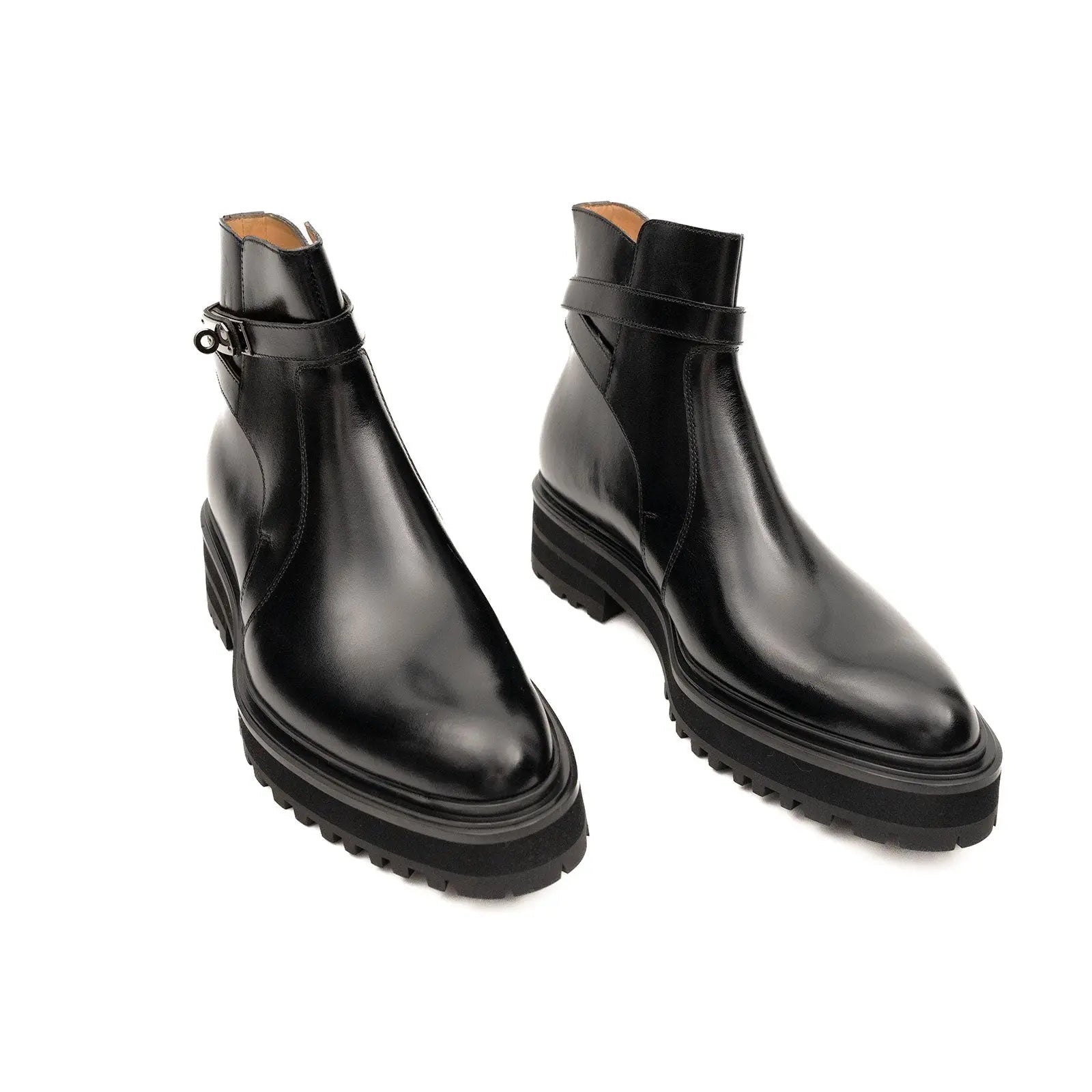 Buckled Chelsea Boots Premium Men's Calfskin Black