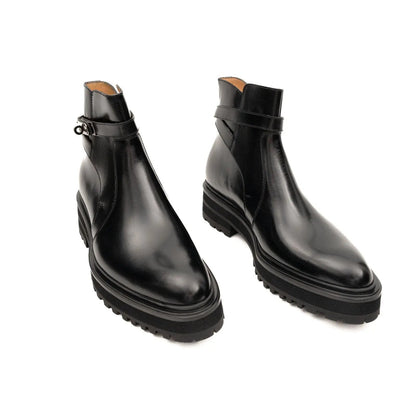 Buckled Chelsea Boots Premium Men's Calfskin Black