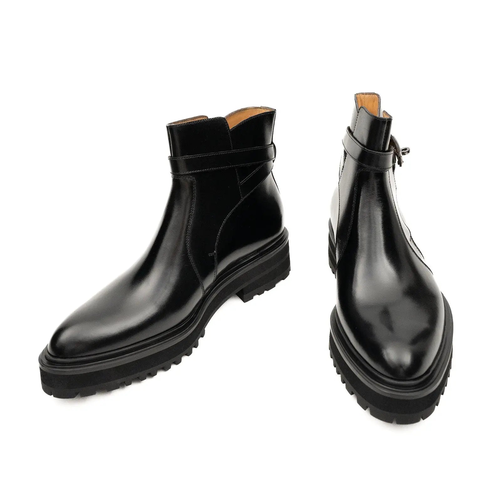 Buckled Chelsea Boots Premium Men's Calfskin Black