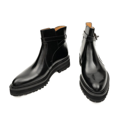 Buckled Chelsea Boots Premium Men's Calfskin Black
