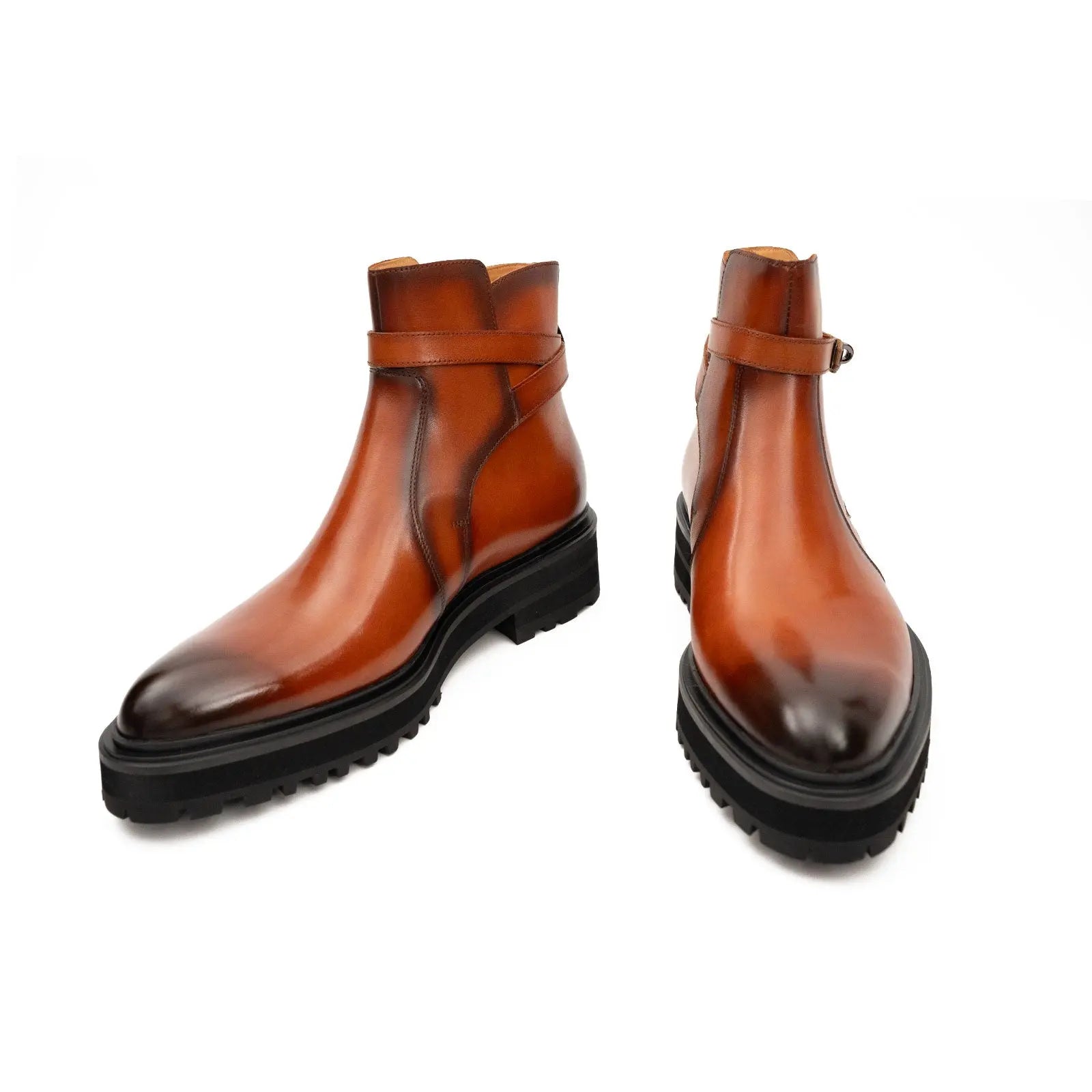 Buckled Chelsea Boots Everyday Wear Men's Calfskin Brown