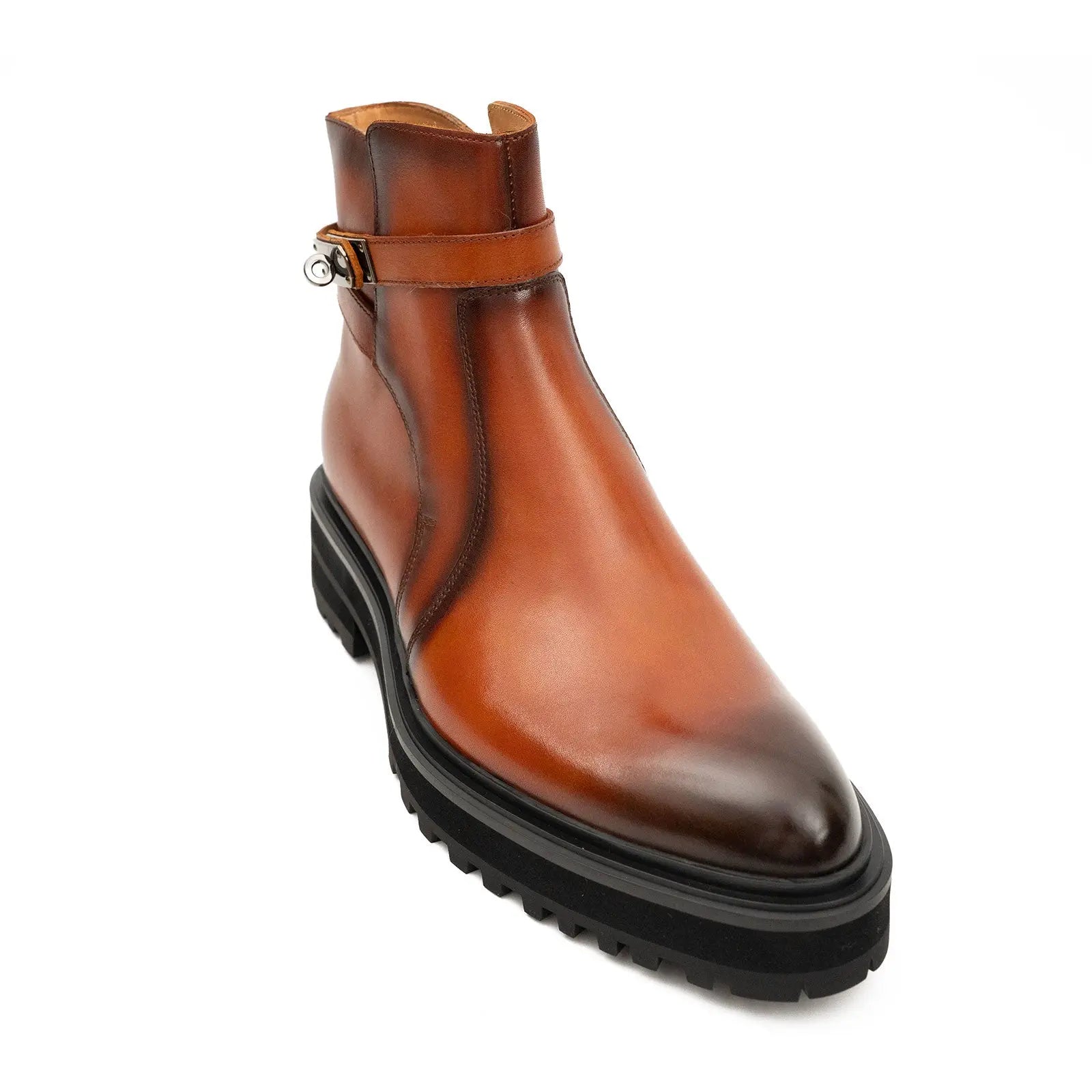 Buckled Chelsea Boots Everyday Wear Men's Calfskin Brown