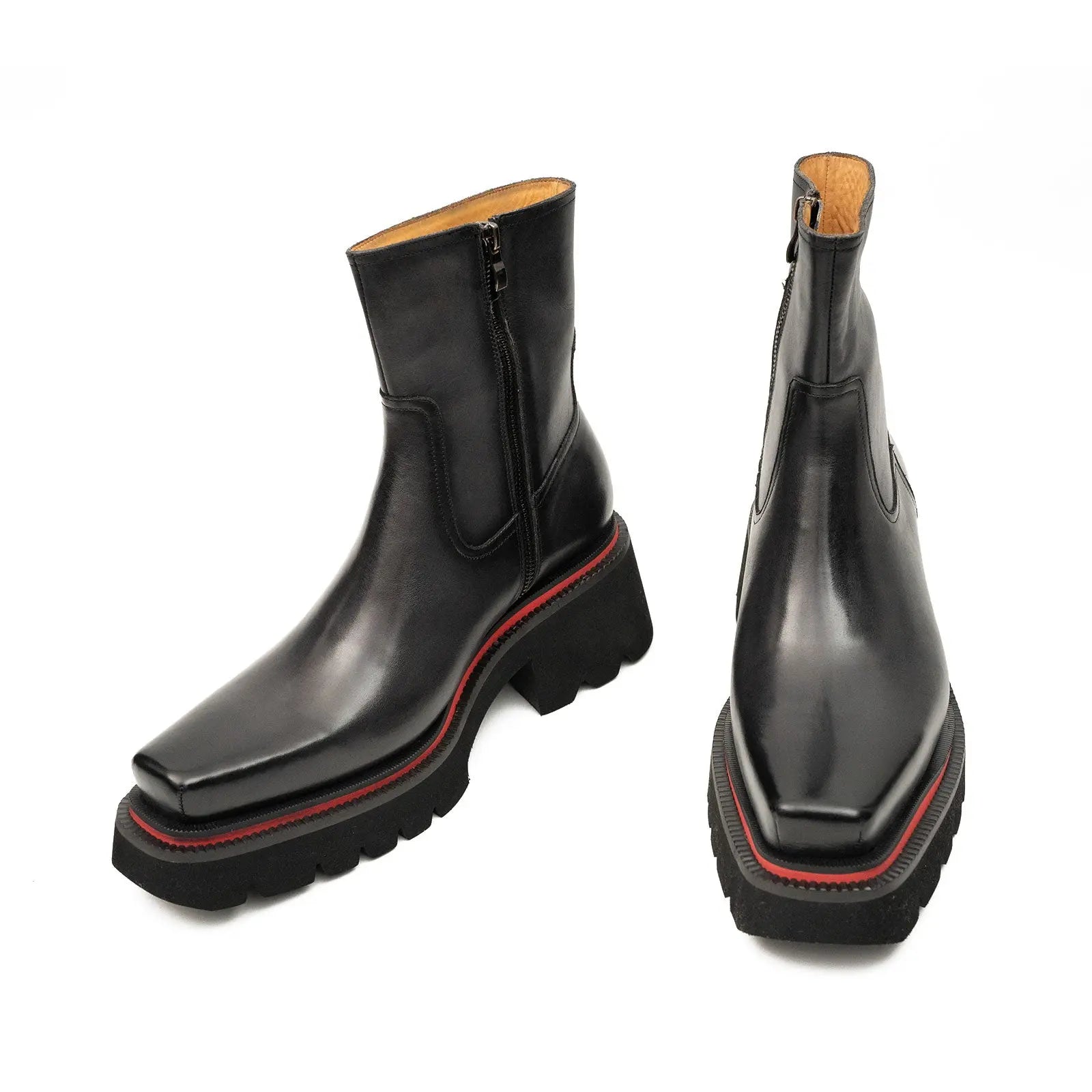 Chelsea Boots Men’s Calfskin Black Side Zip Thick Sole