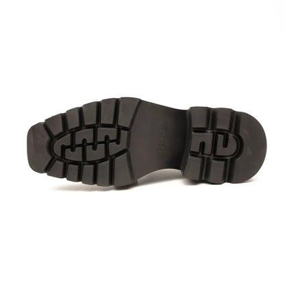 Unknown Brand Men's Embossed Leather Derby Shoes With Chunky Sole