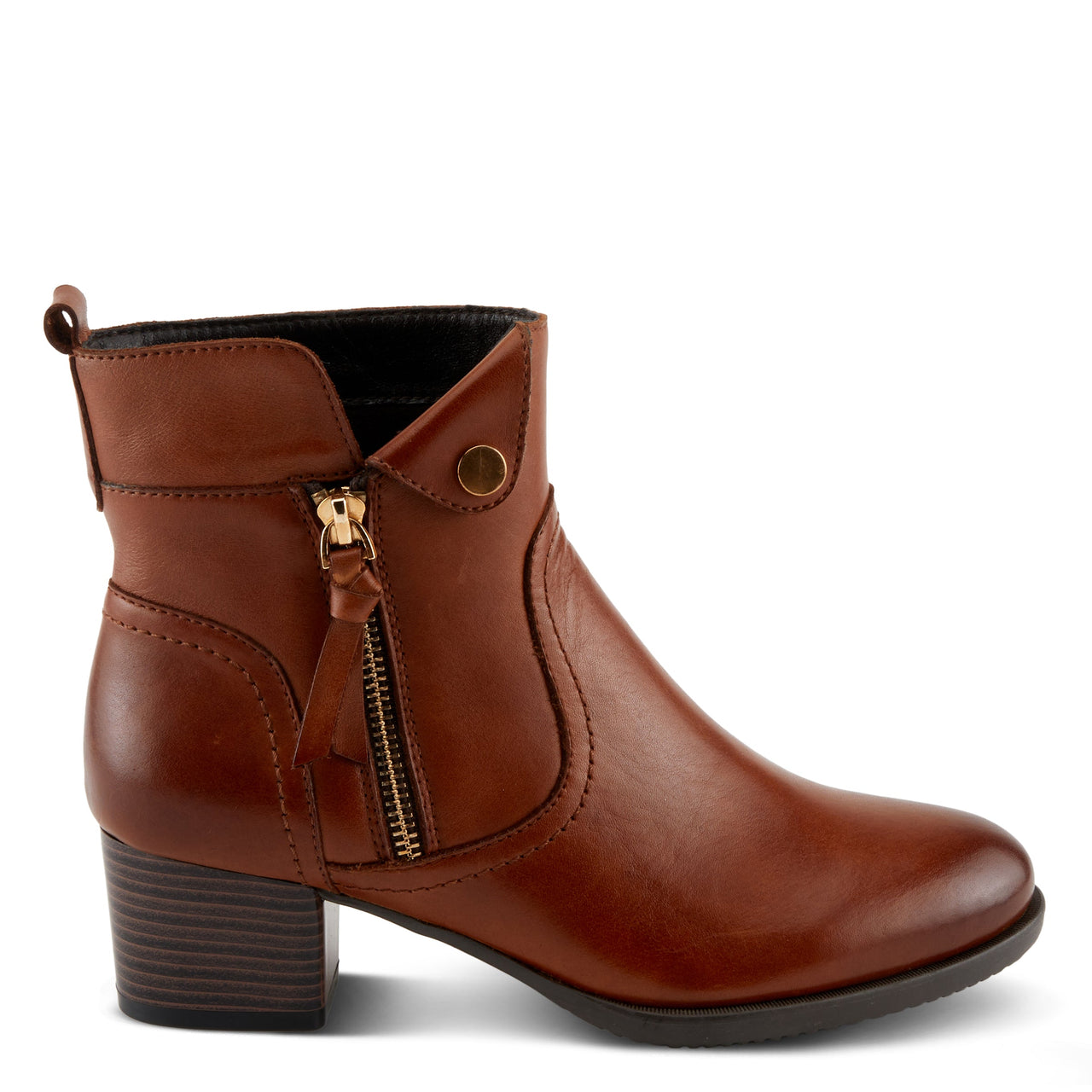 Fashionable women's boots with side zipper and decorative buckle