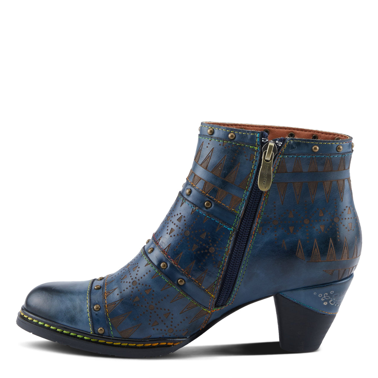 L'ARTISTE NIOBE BOOTS in Vintage-inspired, hand-painted leather with floral designs