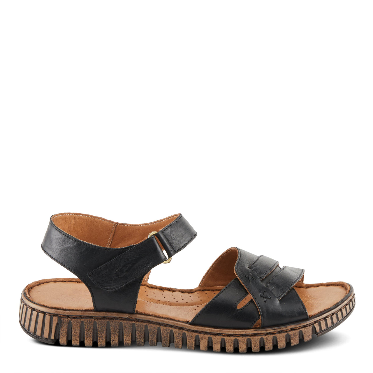 Stylish and comfortable Spring Step Nochella Sandals in black leather