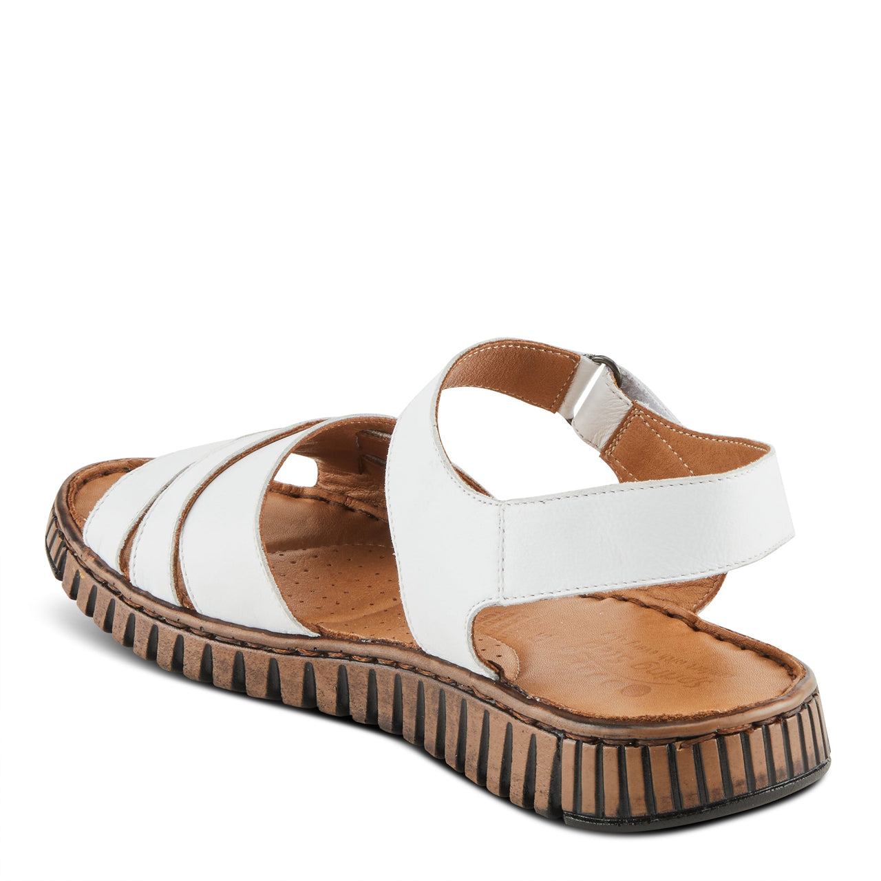 Brown leather Spring Step Nochella Sandals with adjustable straps and cushioned insoles for all-day comfort