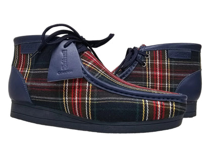 Botas Wallabee con estampado New Castle Print 2 de British Walkers para hombre en ante y cuero a cuadros