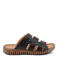 Thumbnail for Beautiful and comfortable Spring Step Olly sandals in brown leather with stylish floral design and adjustable straps for a perfect fit