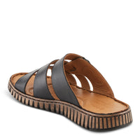Thumbnail for A close-up image of the Spring Step Olly Sandals in a beautiful tan color, featuring a stylish crisscross design and comfortable cushioned insoles perfect for all-day wear