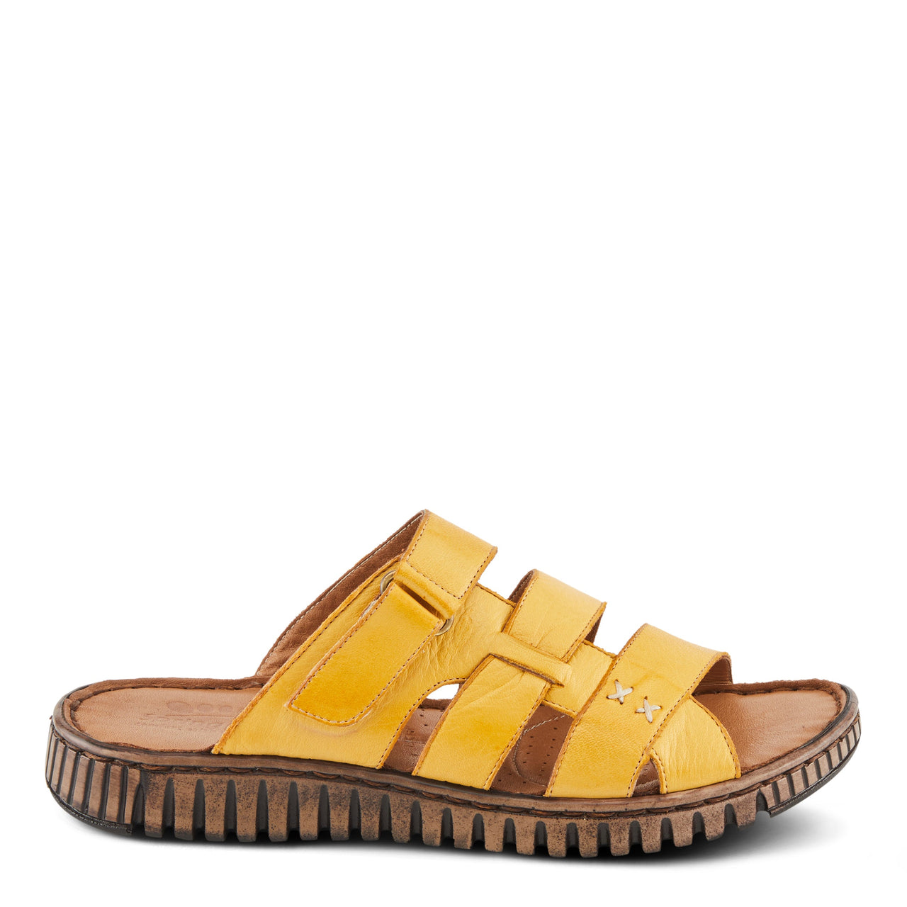 Spring Step Olly Sandals in tan leather with crisscross straps and cushioned insoles for all-day comfort and style
