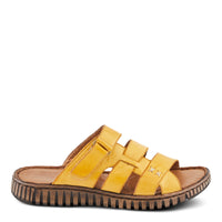 Thumbnail for Spring Step Olly Sandals in tan leather with crisscross straps and cushioned insoles for all-day comfort and style