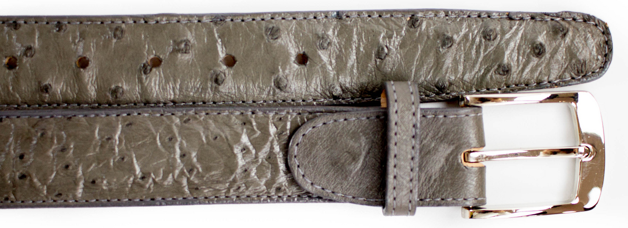 Ostrich Quill Belt- Gray