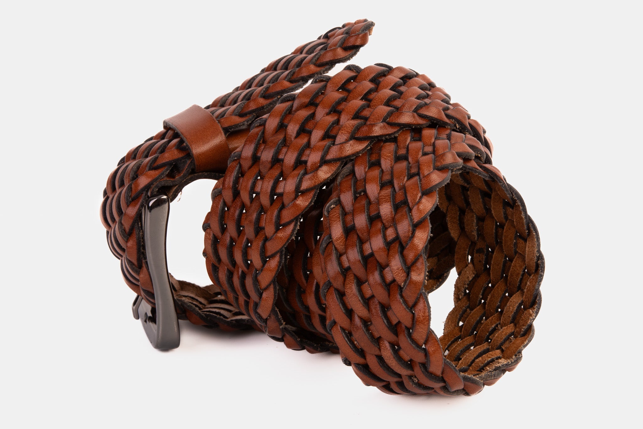 The Mclean Woven Brown Leather Belt
