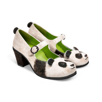 Chocolaticas Panda Women’s Vegan Fur Mary Jane Pump