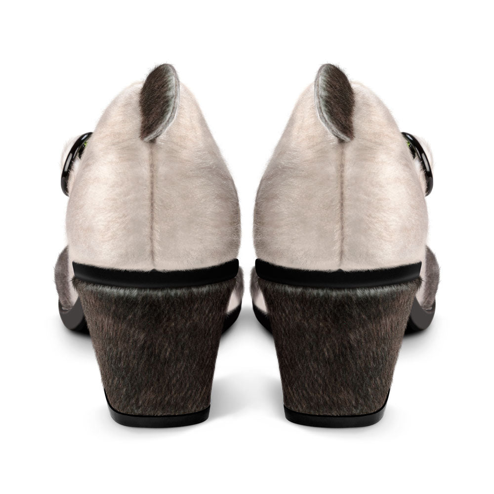 Chocolaticas Panda Women’s Vegan Fur Mary Jane Pump