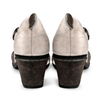 Chocolaticas Panda Women’s Vegan Fur Mary Jane Pump