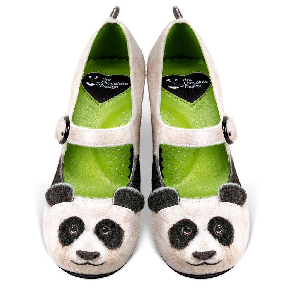 Chocolaticas Panda Women’s Vegan Fur Mary Jane Pump