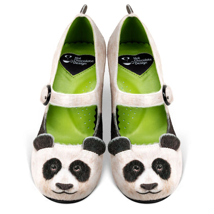 Chocolaticas Panda Women’s Vegan Fur Mary Jane Pump