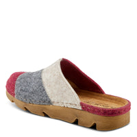 Thumbnail for FLEXUS PATCHY SLIPPERS in white with plush fleece lining and indoor/outdoor sole