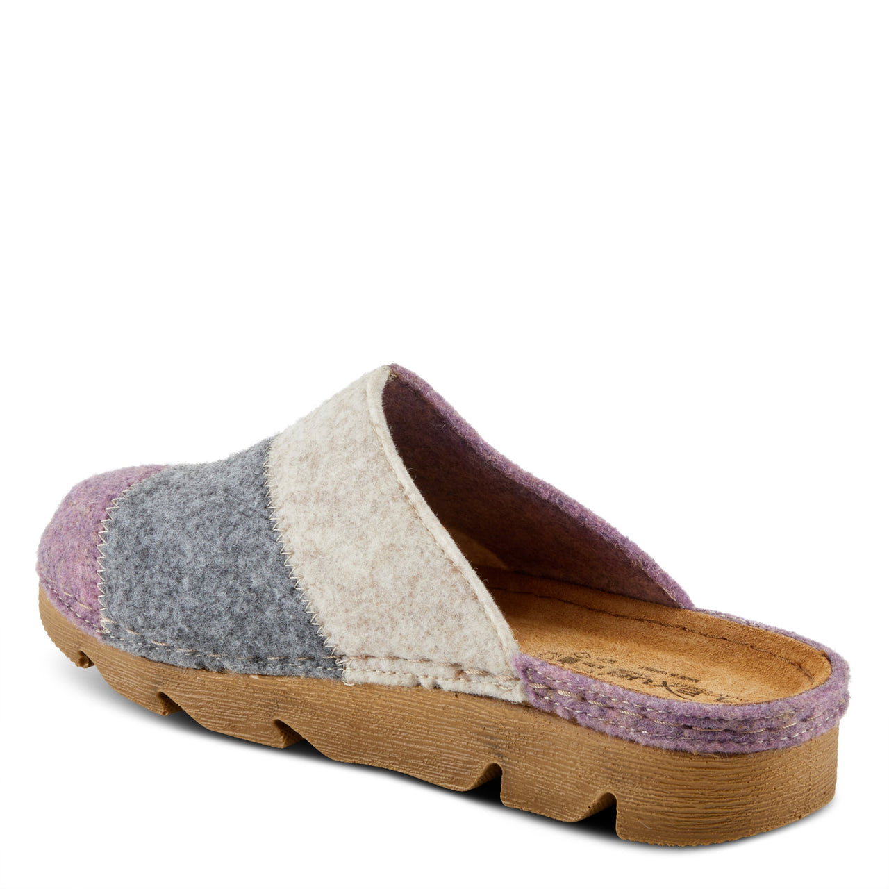 Soft and cozy FLEXUS PATCHY SLIPPERS in navy with decorative stitching