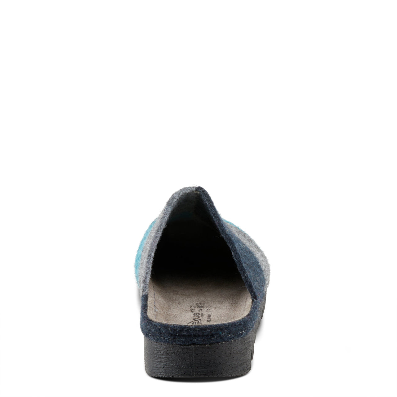 Women's FLEXUS PATCHY SLIPPERS in sky blue with cozy fleece lining and cushioned insole