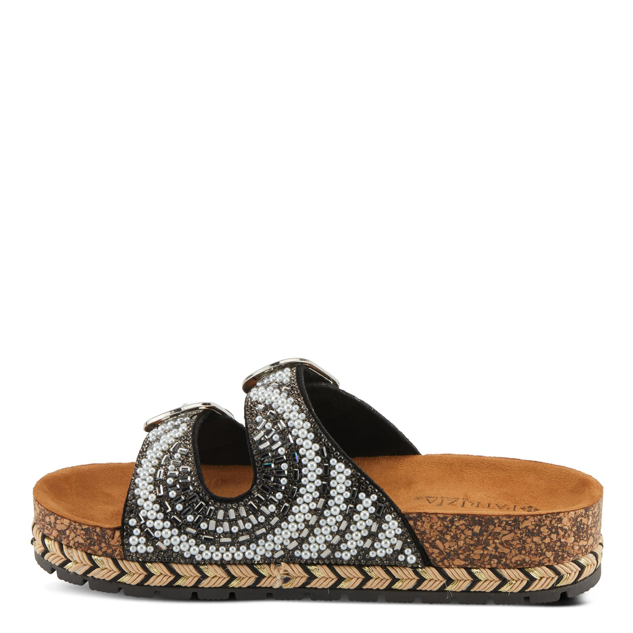 Spring Step Shoes Patrizia Pearline Sandals in Navy with metallic accents