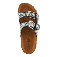 Thumbnail for Spring Step Shoes Patrizia Pearline Sandals in Black with Floral Embellishment