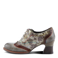 Thumbnail for Beautiful hand-painted leather L'Artiste Perrine shoes with floral design and comfortable heel