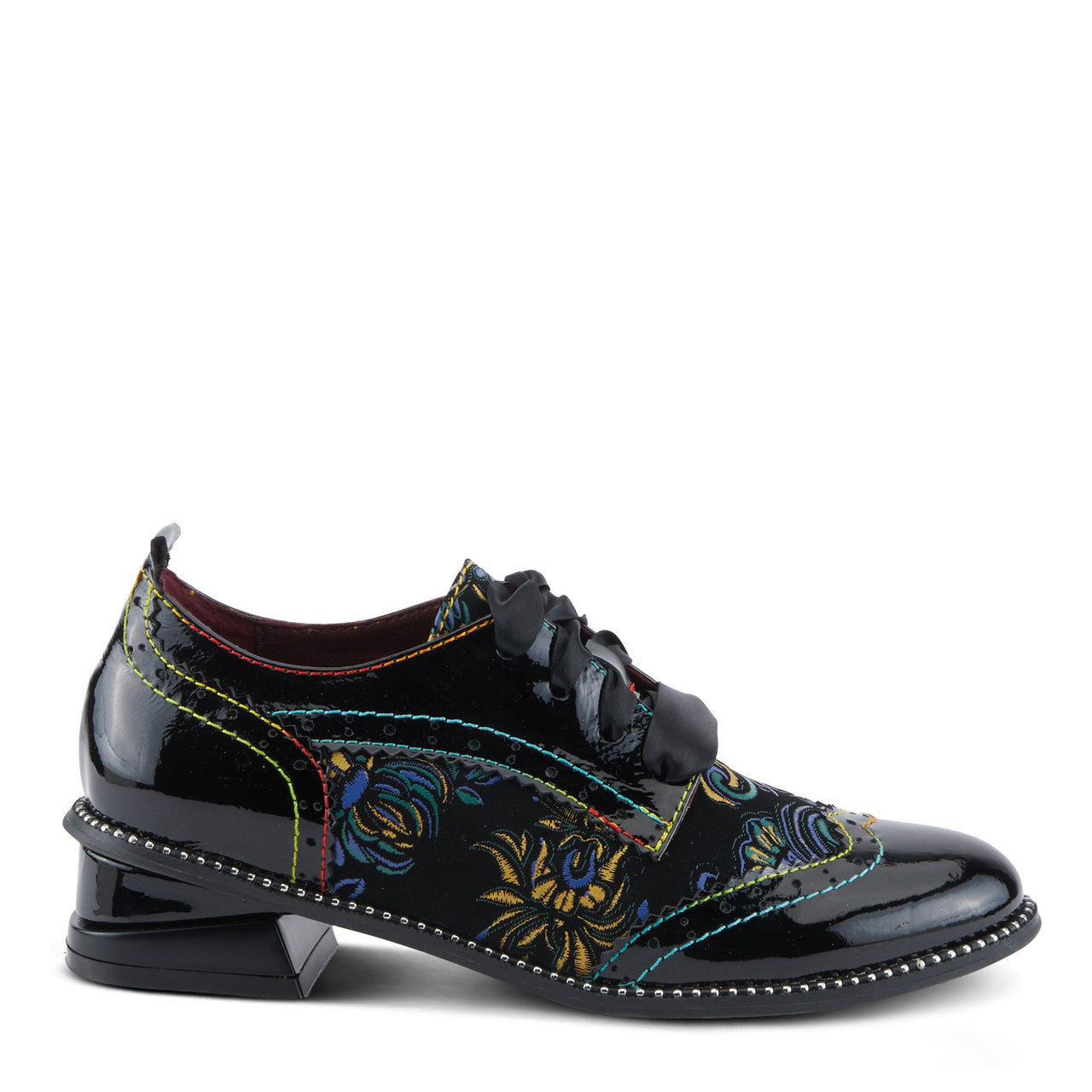 L'ARTISTE PRADEEP SHOES: Hand-painted leather shoes with intricate floral design and comfortable, cushioned insoles