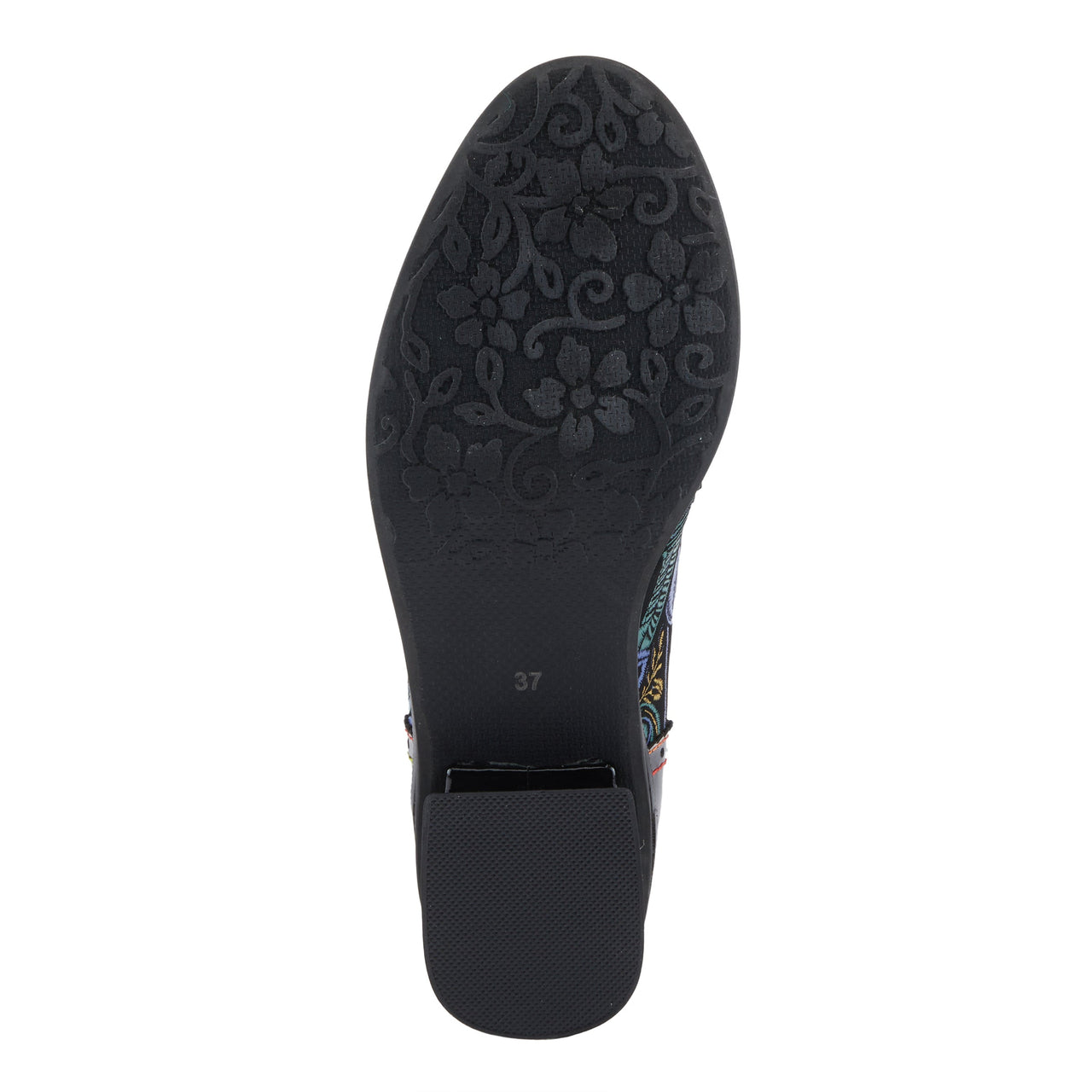 Handcrafted leather L'ARTISTE PRADEEP SHOES featuring intricate floral detailing and cushioned insoles