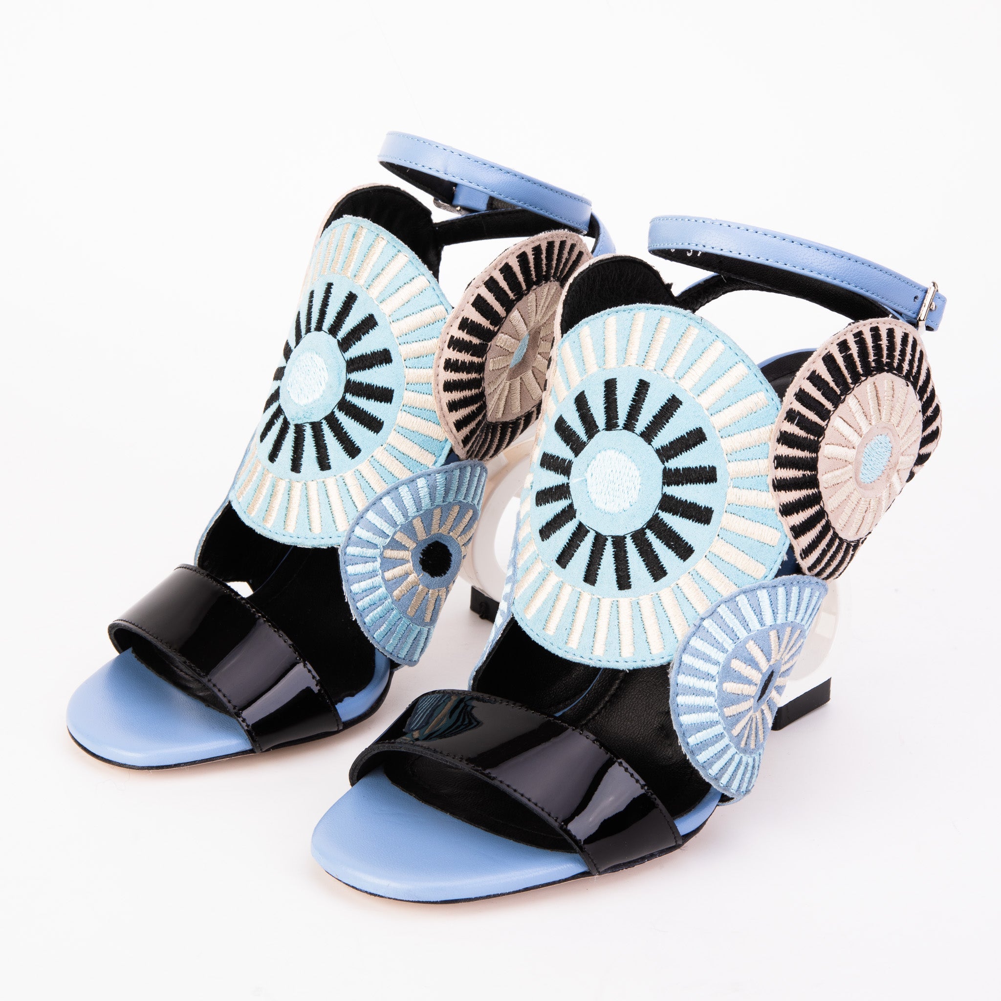 The Parama Blue Leather Ankle Strap Women Sandal