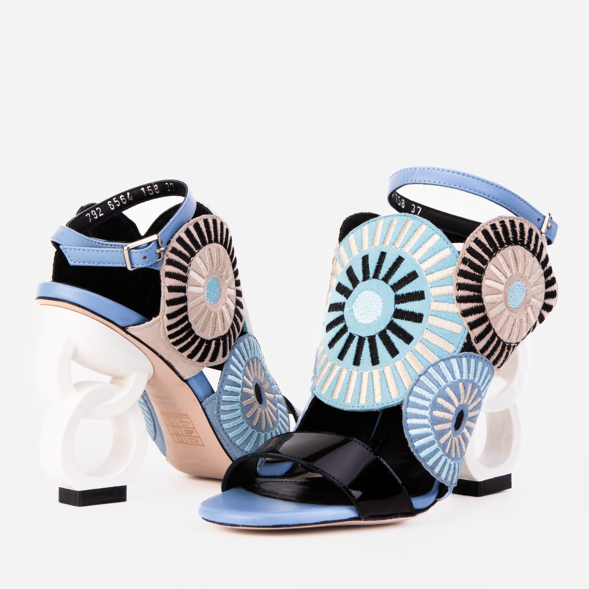 The Parama Blue Leather Ankle Strap Women Sandal