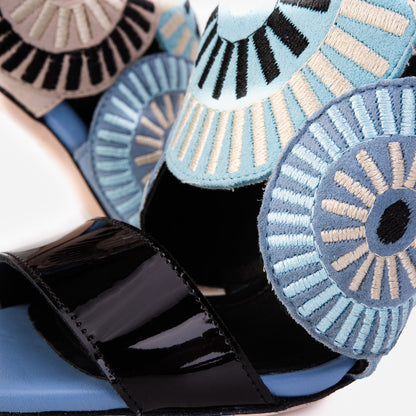 The Parama Blue Leather Ankle Strap Women Sandal