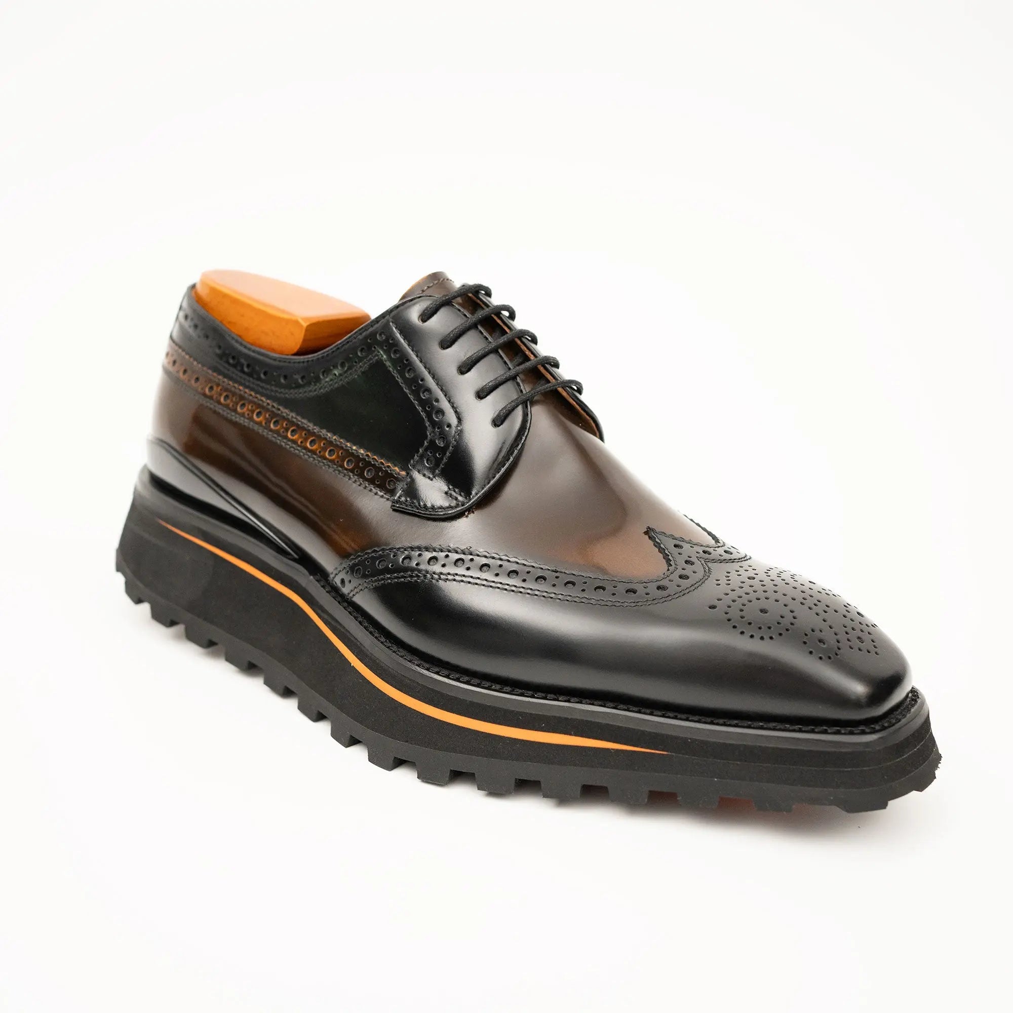Platform Brogues Patent Leather Black Formal Footwear
