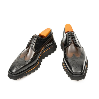 Platform Brogues Patent Leather Black Formal Footwear
