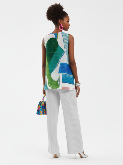 BYMANYC New York Pleated Printed Sleeveless Top Women's